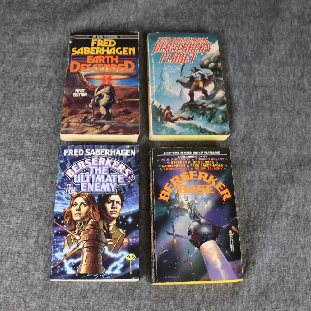 Vintage Berserker Series 4 PB Book Lot Saberhagen Niven Sci-Fi Multicolor USA